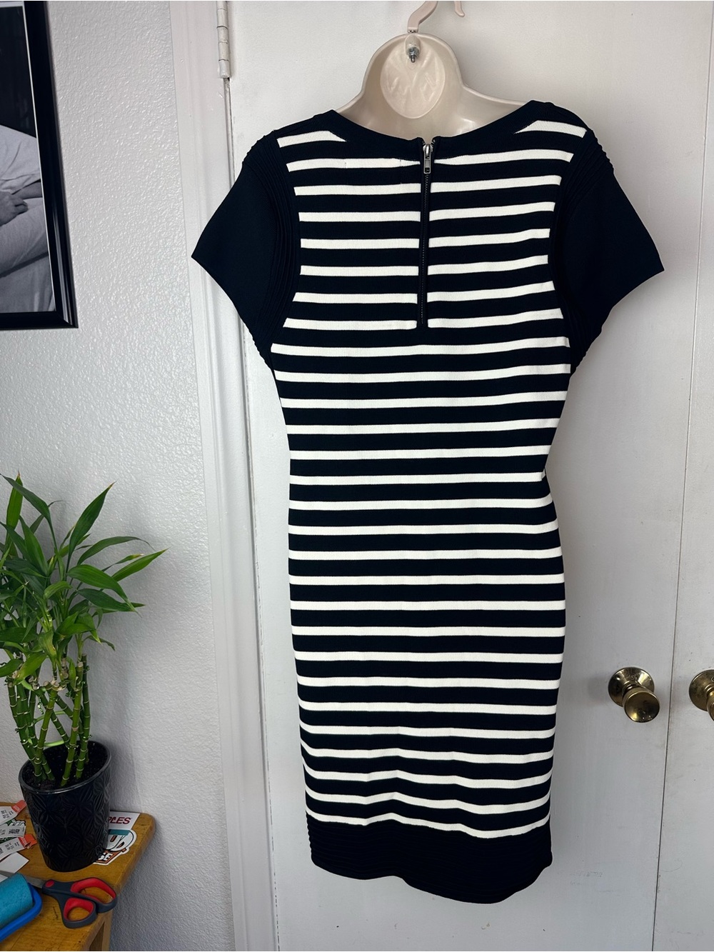 Philosophy Black and White Striped Knit Dress - Picture 2 of 4